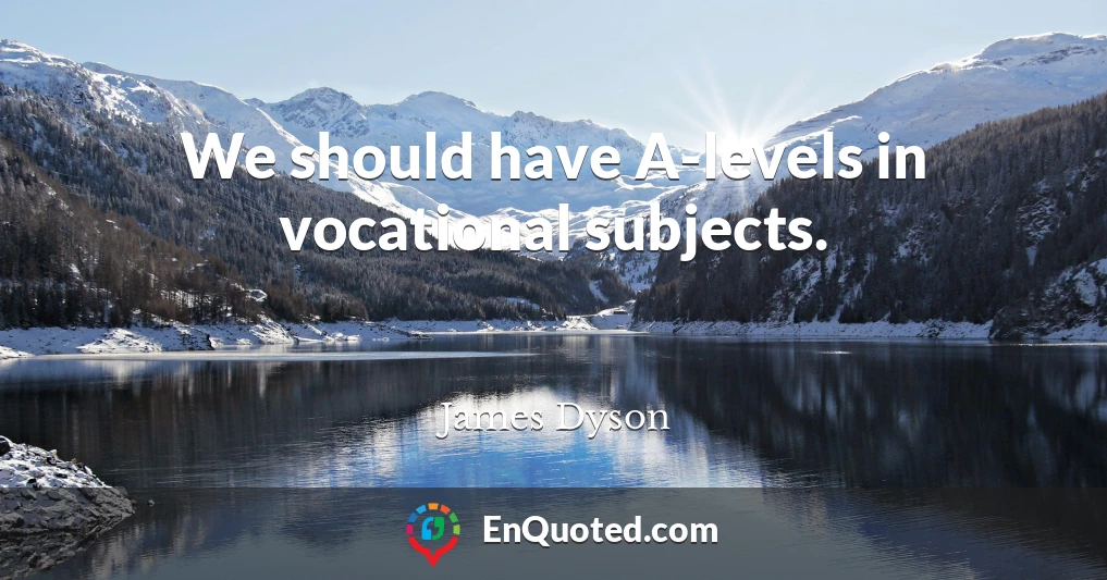 We should have A-levels in vocational subjects.