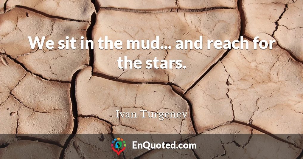 We sit in the mud... and reach for the stars.