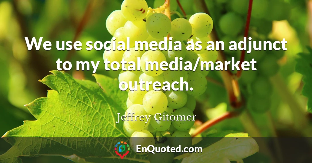 We use social media as an adjunct to my total media/market outreach.