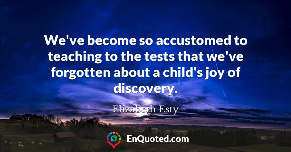 We've become so accustomed to teaching to the tests that we've forgotten about a child's joy of discovery.