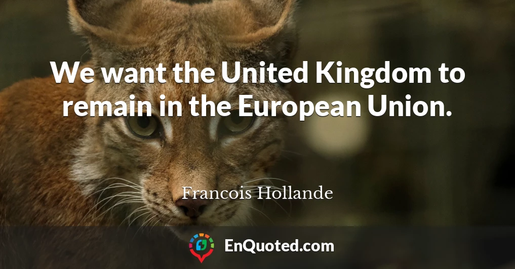 We want the United Kingdom to remain in the European Union.