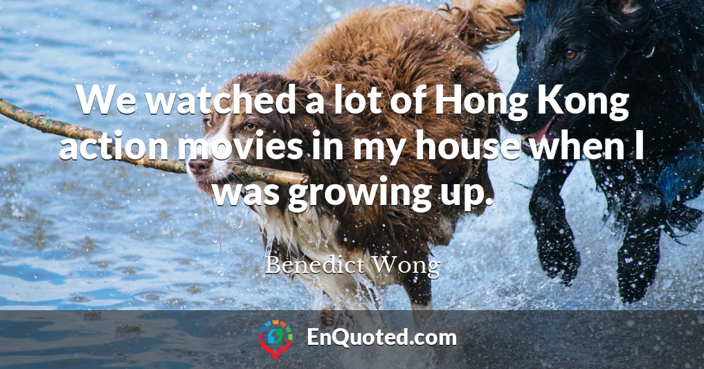 We watched a lot of Hong Kong action movies in my house when I was growing up.