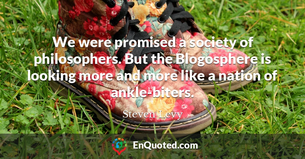 We were promised a society of philosophers. But the Blogosphere is looking more and more like a nation of ankle-biters.