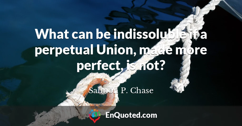 What can be indissoluble if a perpetual Union, made more perfect, is not?