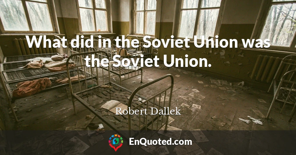 What did in the Soviet Union was the Soviet Union.