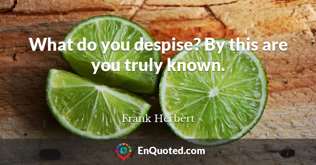 What do you despise? By this are you truly known.