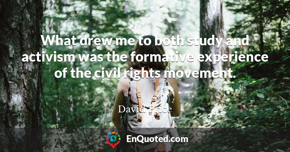 What drew me to both study and activism was the formative experience of the civil rights movement.
