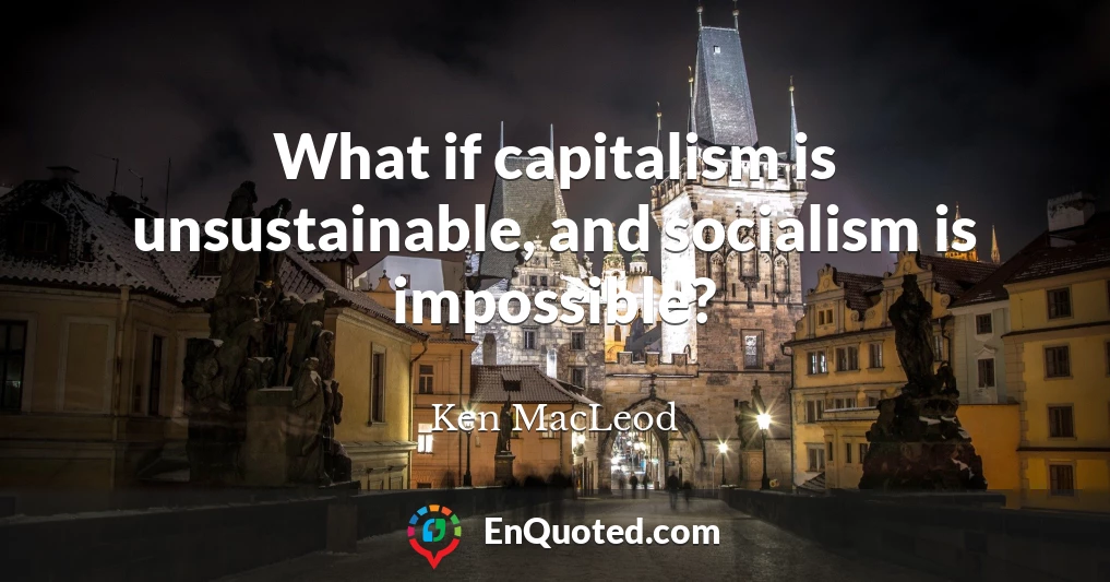 What if capitalism is unsustainable, and socialism is impossible?