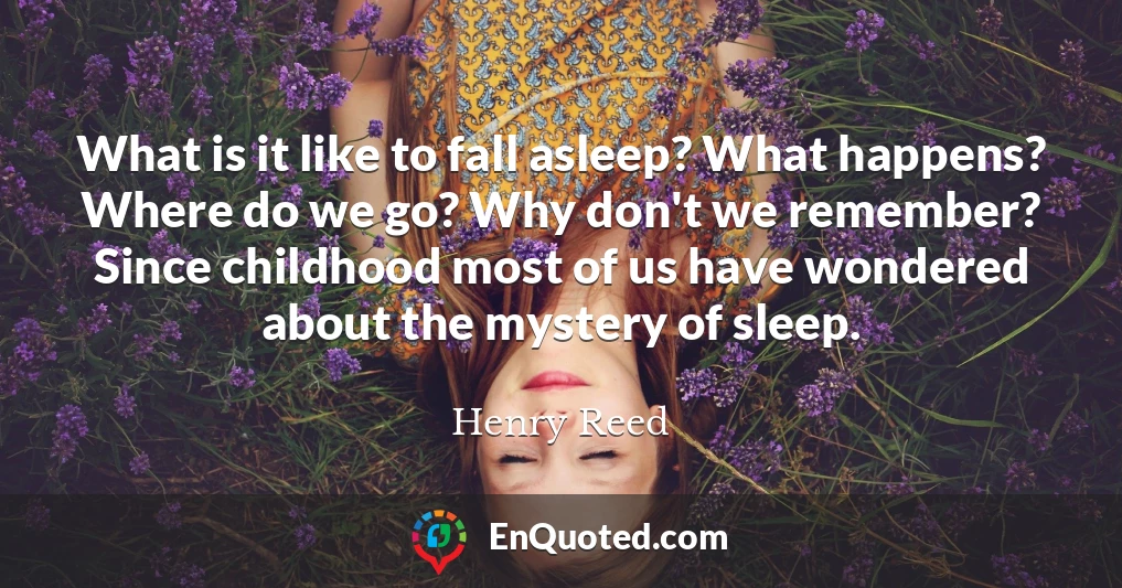 What is it like to fall asleep? What happens? Where do we go? Why don't we remember? Since childhood most of us have wondered about the mystery of sleep.