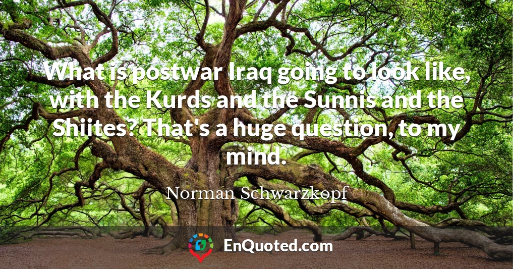 What is postwar Iraq going to look like, with the Kurds and the Sunnis and the Shiites? That's a huge question, to my mind.
