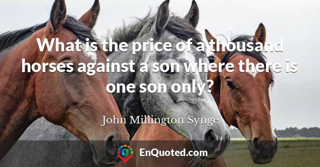 What is the price of a thousand horses against a son where there is one son only?