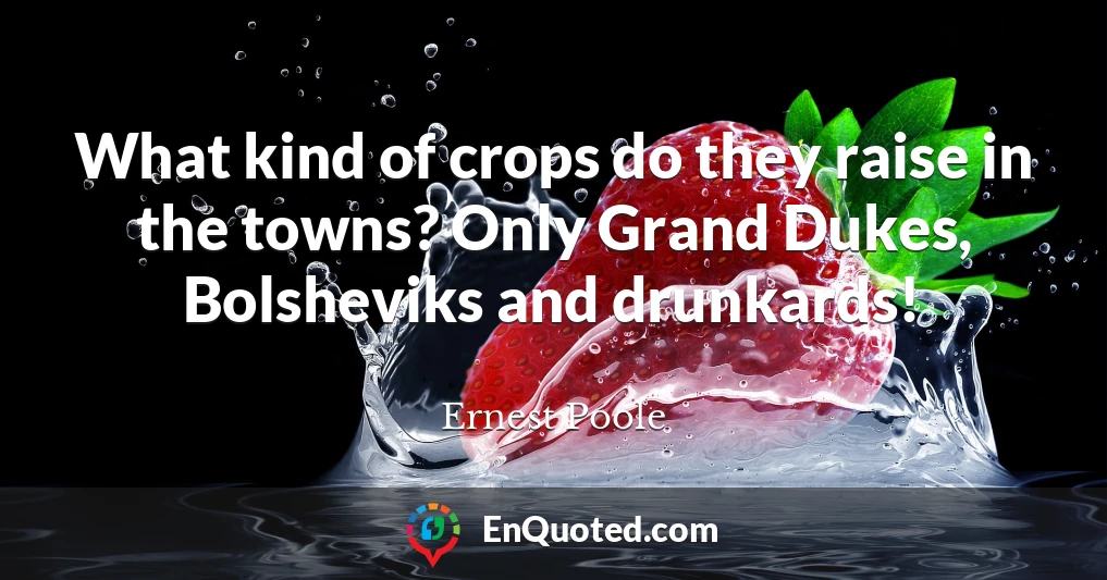 What kind of crops do they raise in the towns? Only Grand Dukes, Bolsheviks and drunkards!