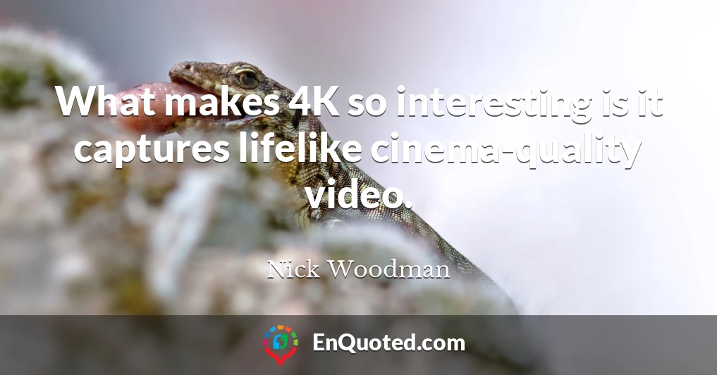 What makes 4K so interesting is it captures lifelike cinema-quality video.