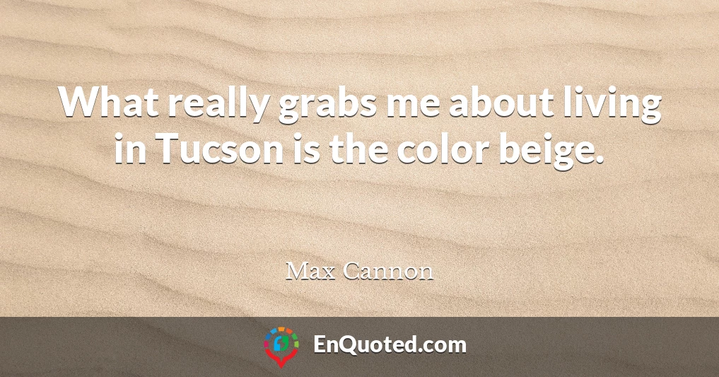What really grabs me about living in Tucson is the color beige.