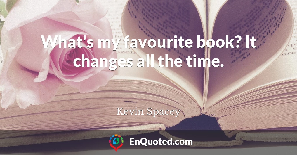 What's my favourite book? It changes all the time.