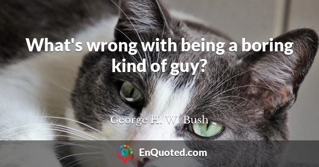 What's wrong with being a boring kind of guy?