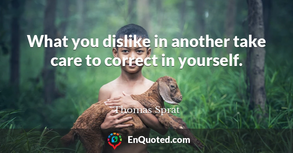 What you dislike in another take care to correct in yourself.