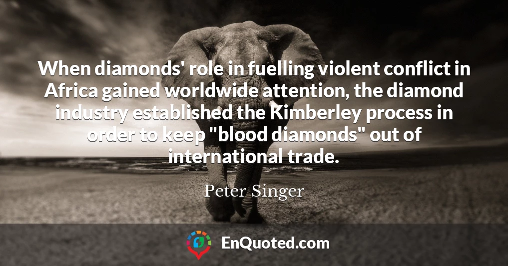 When diamonds' role in fuelling violent conflict in Africa gained worldwide attention, the diamond industry established the Kimberley process in order to keep "blood diamonds" out of international trade.