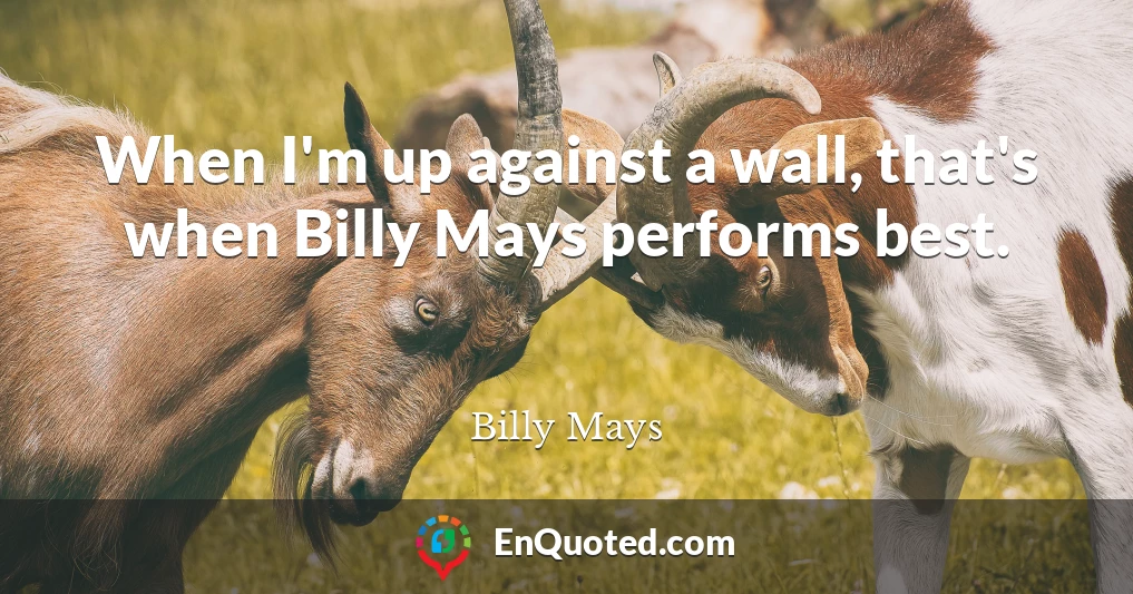 When I'm up against a wall, that's when Billy Mays performs best.