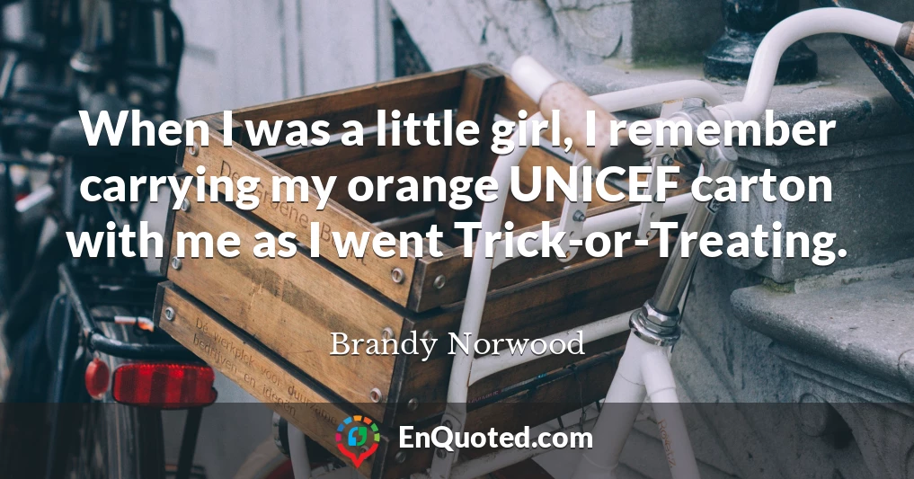 When I was a little girl, I remember carrying my orange UNICEF carton with me as I went Trick-or-Treating.