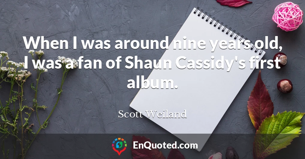 When I was around nine years old, I was a fan of Shaun Cassidy's first album.