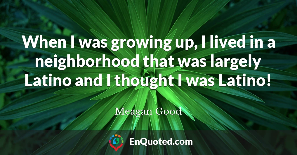 When I was growing up, I lived in a neighborhood that was largely Latino and I thought I was Latino!
