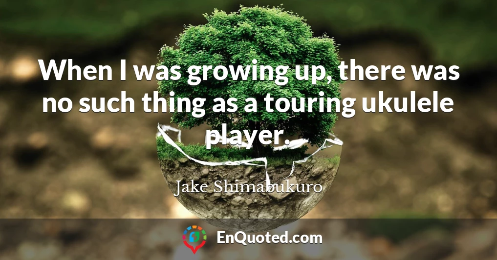 When I was growing up, there was no such thing as a touring ukulele player.