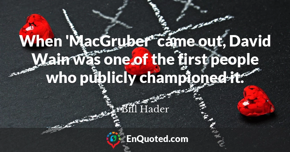 When 'MacGruber' came out, David Wain was one of the first people who publicly championed it.