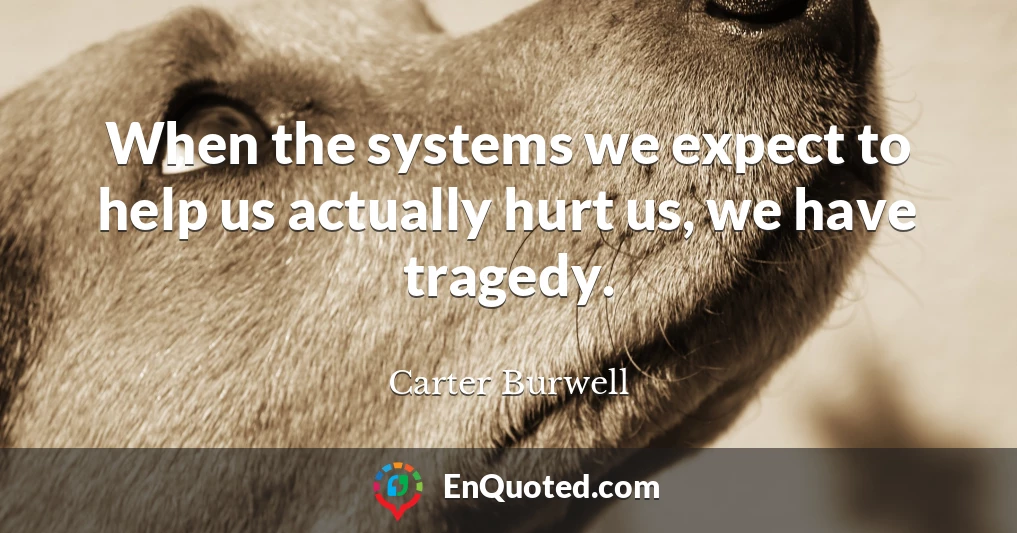 When the systems we expect to help us actually hurt us, we have tragedy.