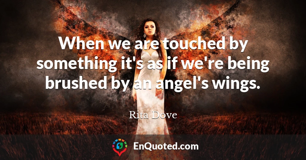 When we are touched by something it's as if we're being brushed by an angel's wings.