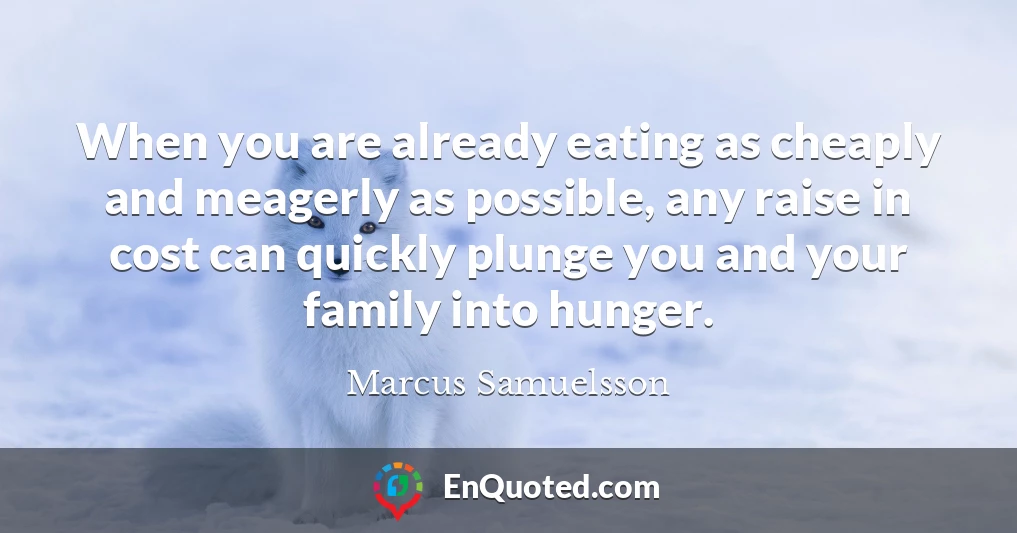 When you are already eating as cheaply and meagerly as possible, any raise in cost can quickly plunge you and your family into hunger.