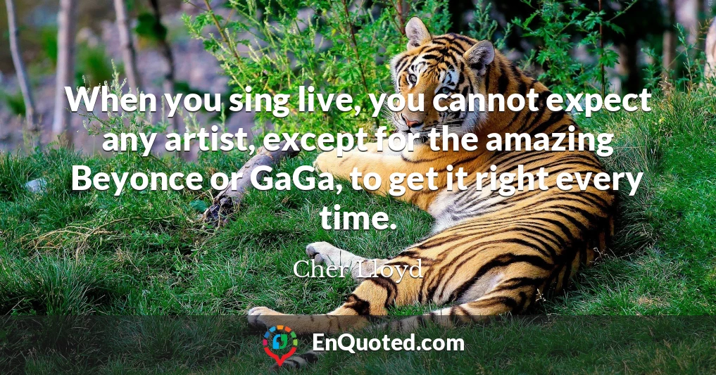 When you sing live, you cannot expect any artist, except for the amazing Beyonce or GaGa, to get it right every time.