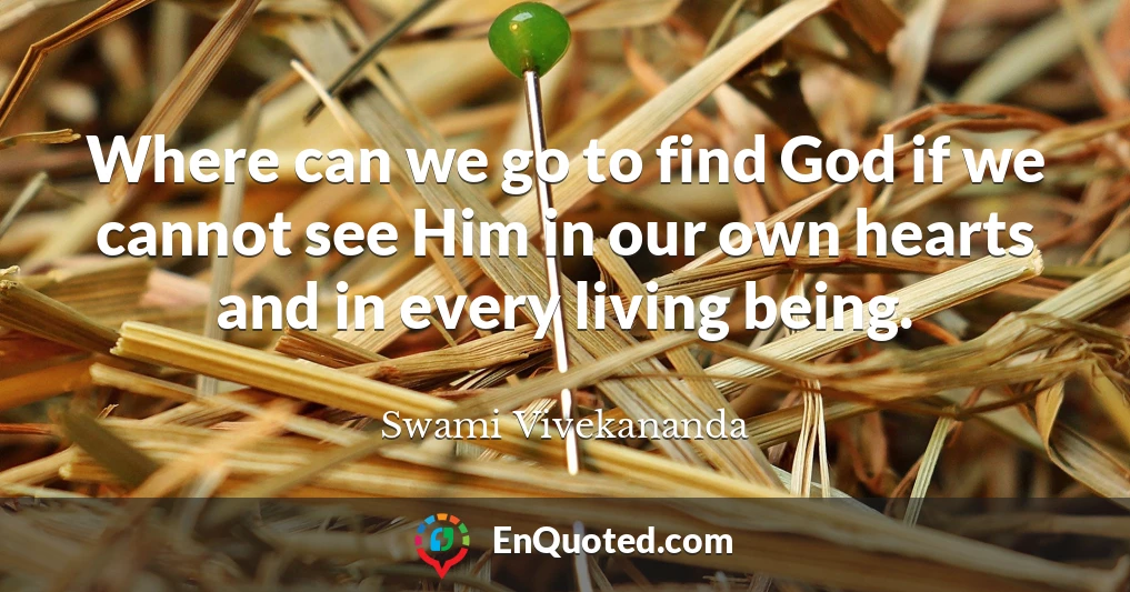 Where can we go to find God if we cannot see Him in our own hearts and in every living being.