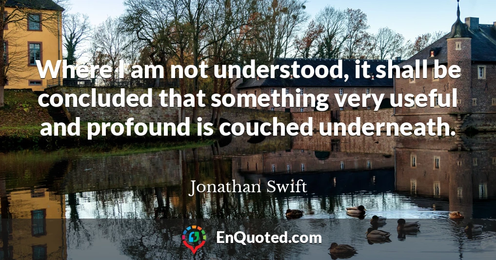 Where I am not understood, it shall be concluded that something very useful and profound is couched underneath.