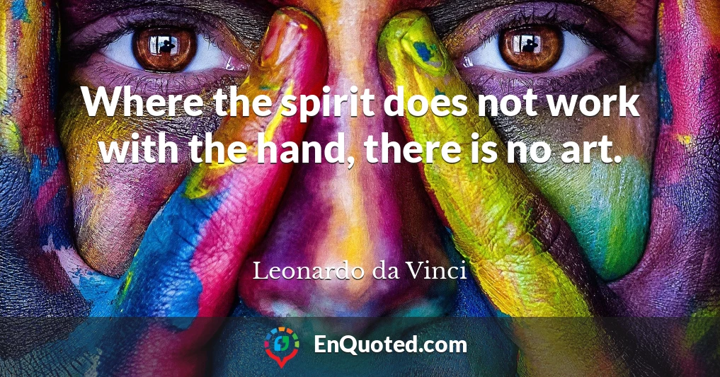 Where the spirit does not work with the hand, there is no art.
