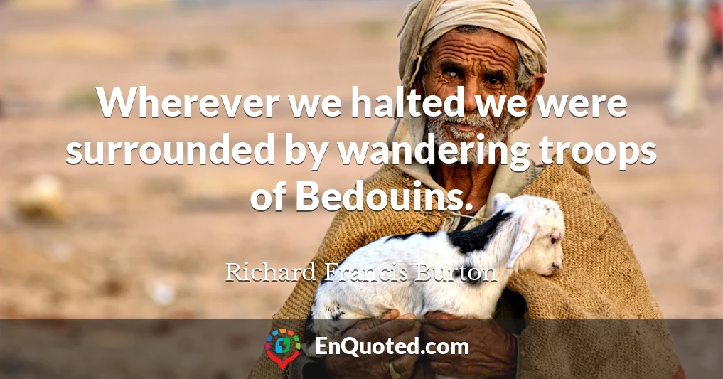 Wherever we halted we were surrounded by wandering troops of Bedouins.