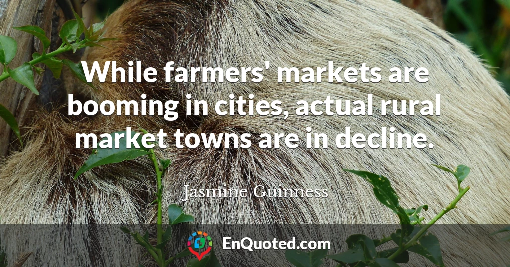 While farmers' markets are booming in cities, actual rural market towns are in decline.