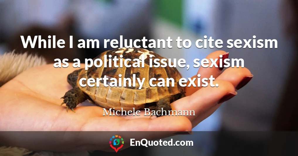 While I am reluctant to cite sexism as a political issue, sexism certainly can exist.