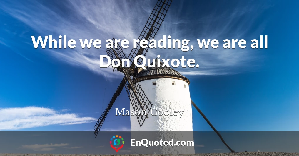While we are reading, we are all Don Quixote.