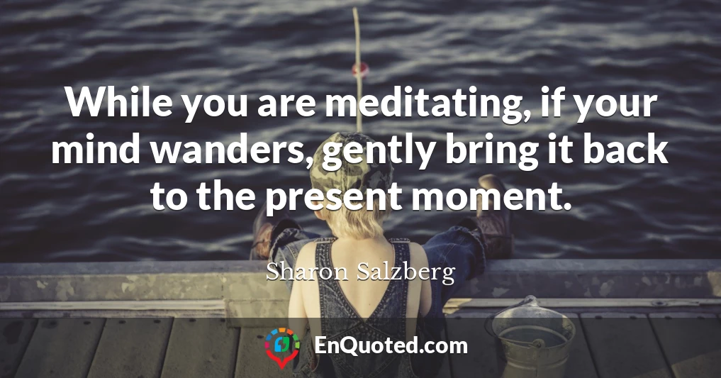 While you are meditating, if your mind wanders, gently bring it back to the present moment.