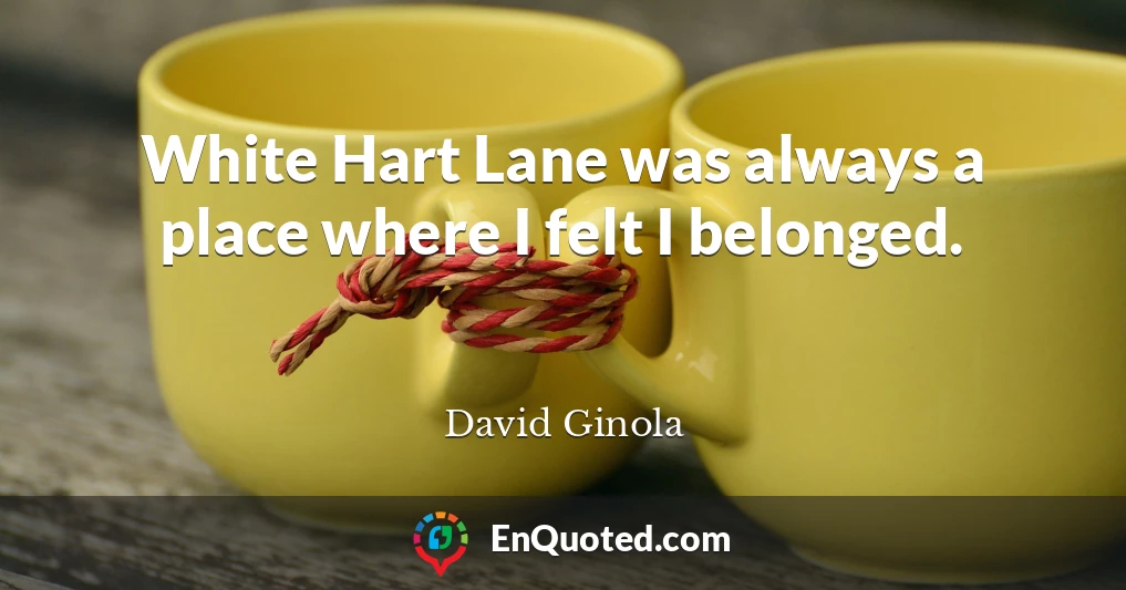 White Hart Lane was always a place where I felt I belonged.