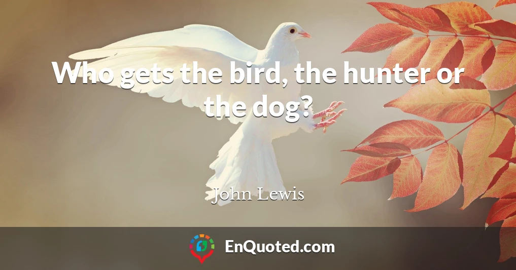 Who gets the bird, the hunter or the dog?