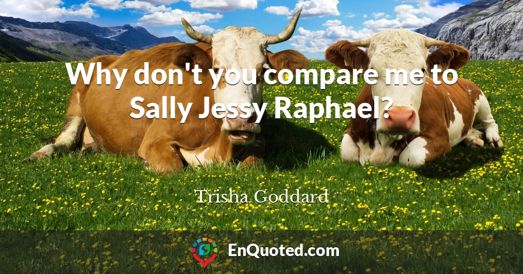 Why don't you compare me to Sally Jessy Raphael?