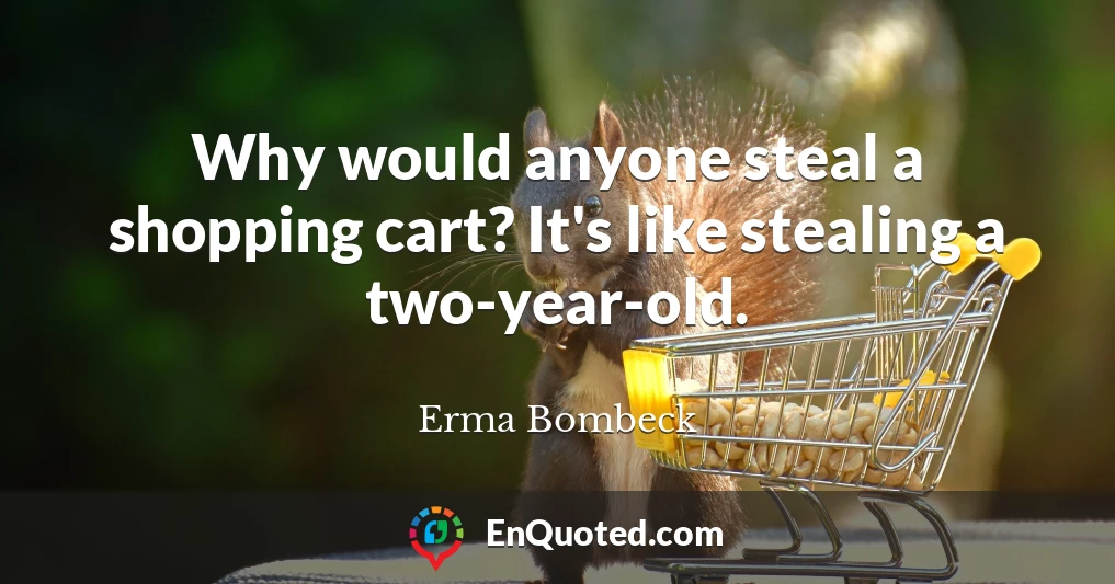 Why would anyone steal a shopping cart? It's like stealing a two-year-old.