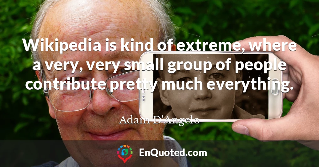 Wikipedia is kind of extreme, where a very, very small group of people contribute pretty much everything.