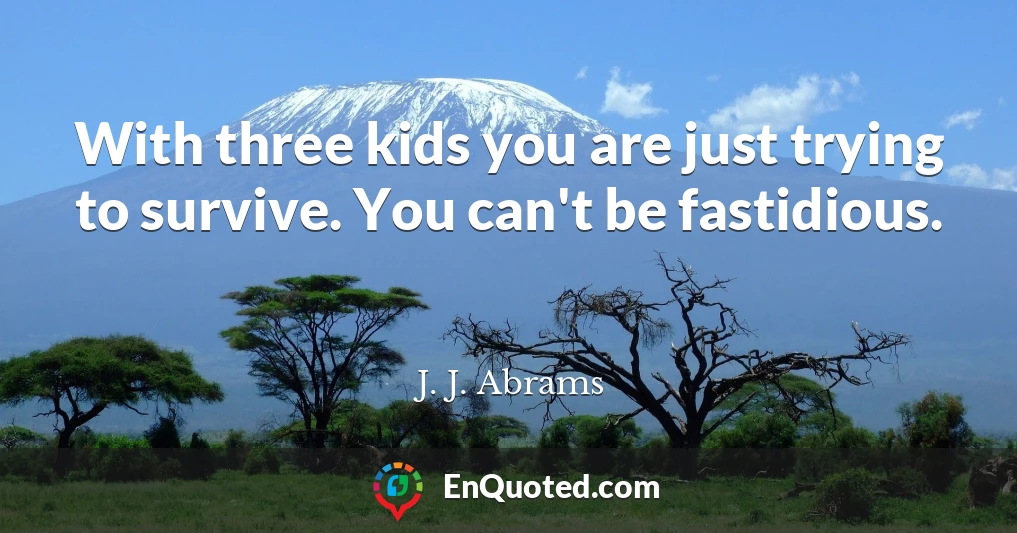 With three kids you are just trying to survive. You can't be fastidious.