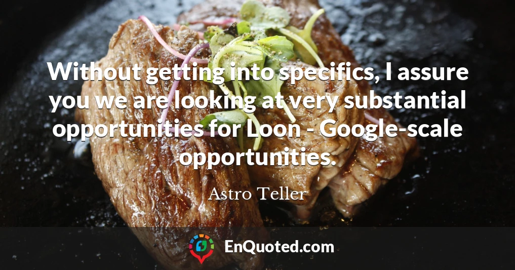 Without getting into specifics, I assure you we are looking at very substantial opportunities for Loon - Google-scale opportunities.