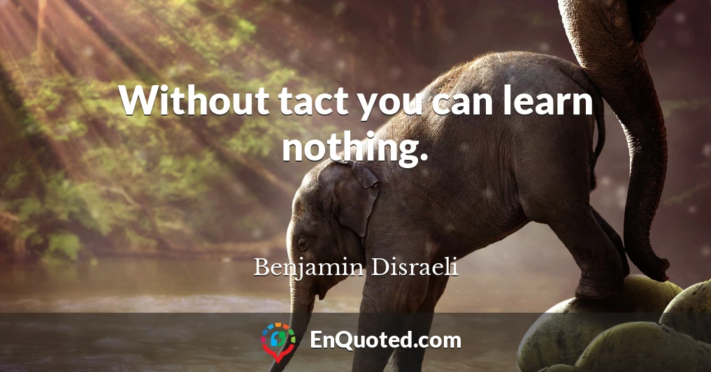 Without tact you can learn nothing.