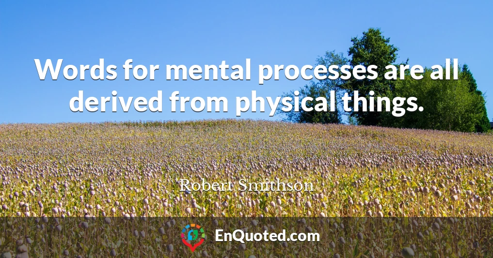 Words for mental processes are all derived from physical things.