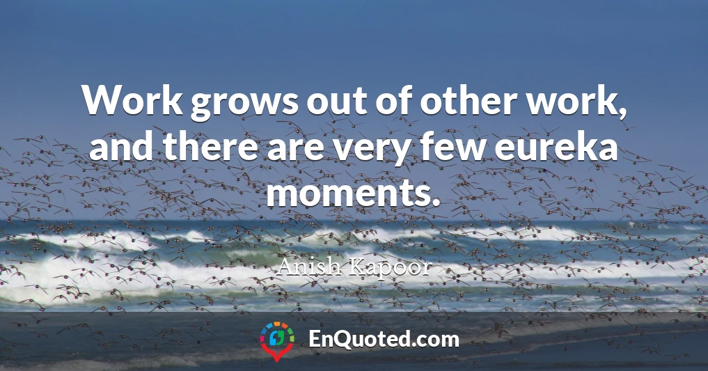Work grows out of other work, and there are very few eureka moments.